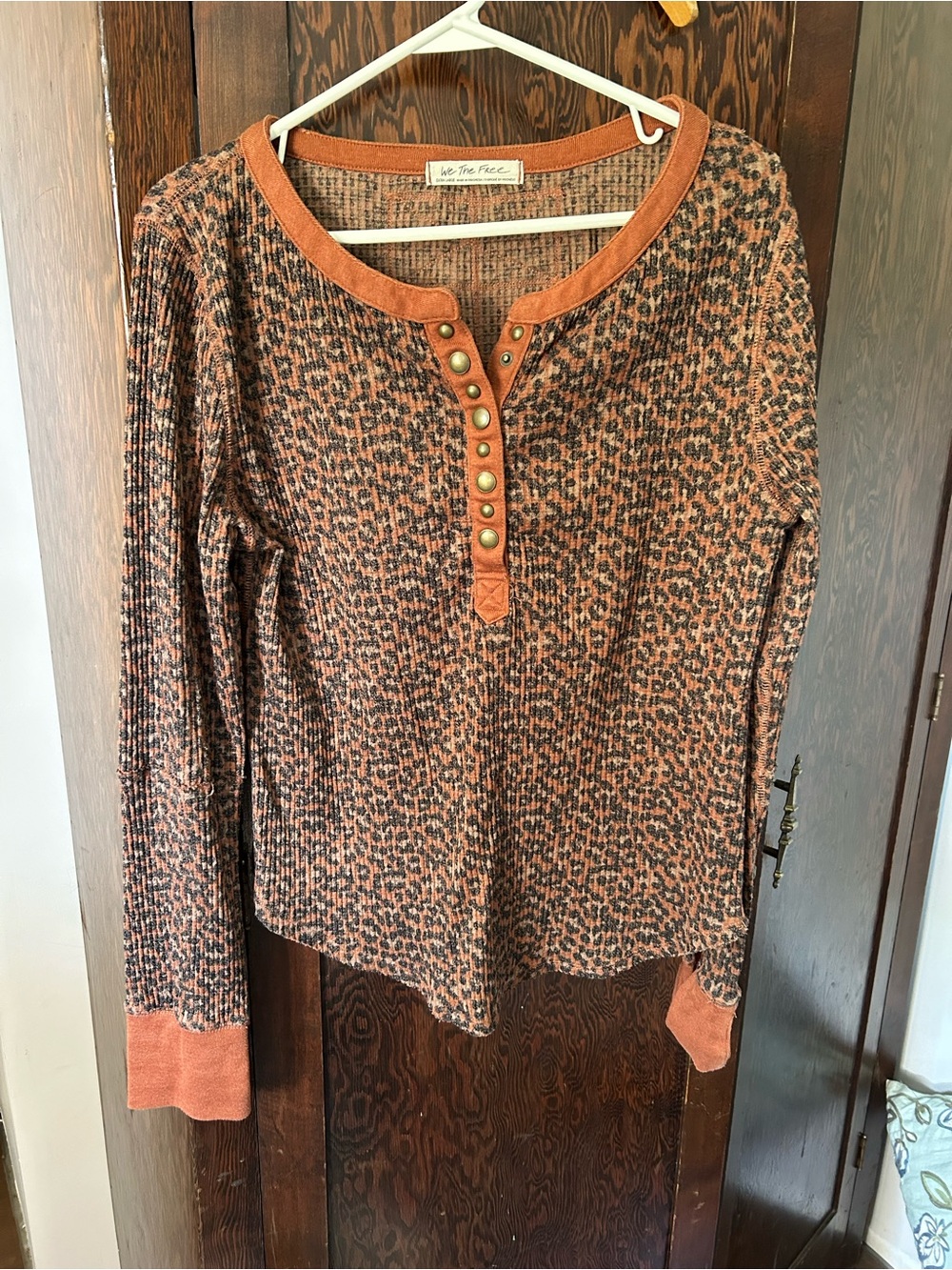 We The Free Women's Leopard Henley Thermal Top